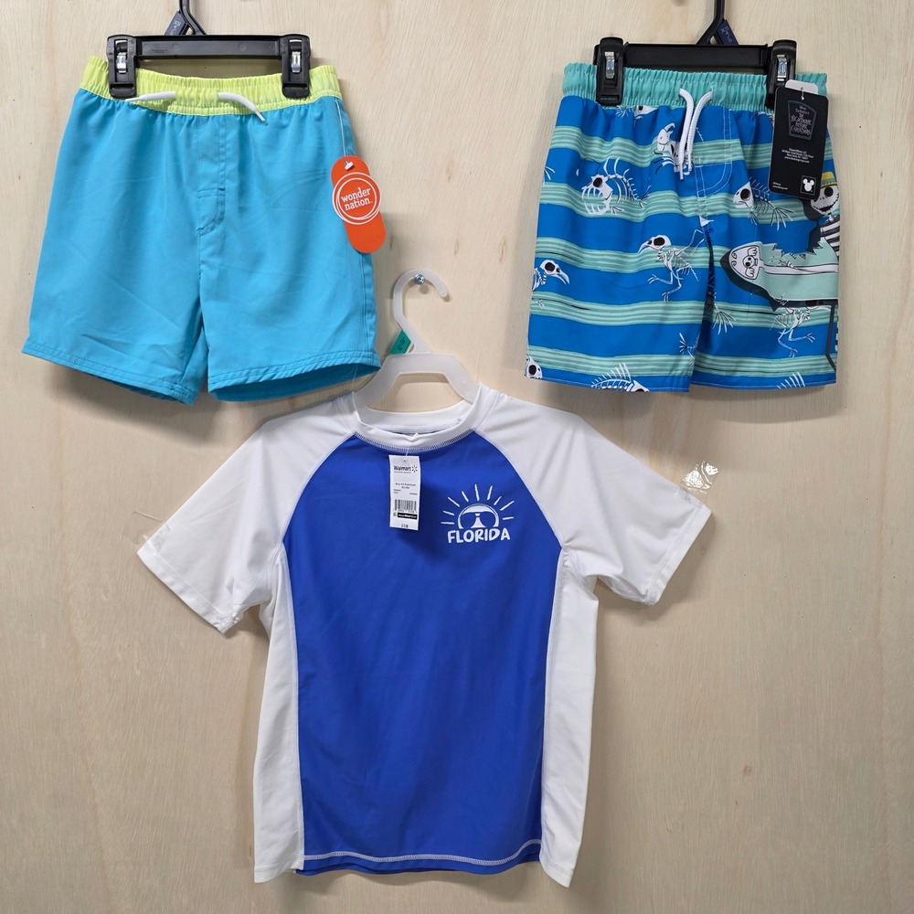 Boys Swimwear Bundle Disney Nightmare Before Christmas Wonder Nation Florida 4/5